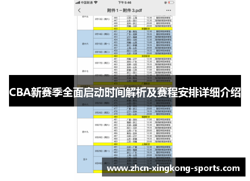 CBA新赛季全面启动时间解析及赛程安排详细介绍